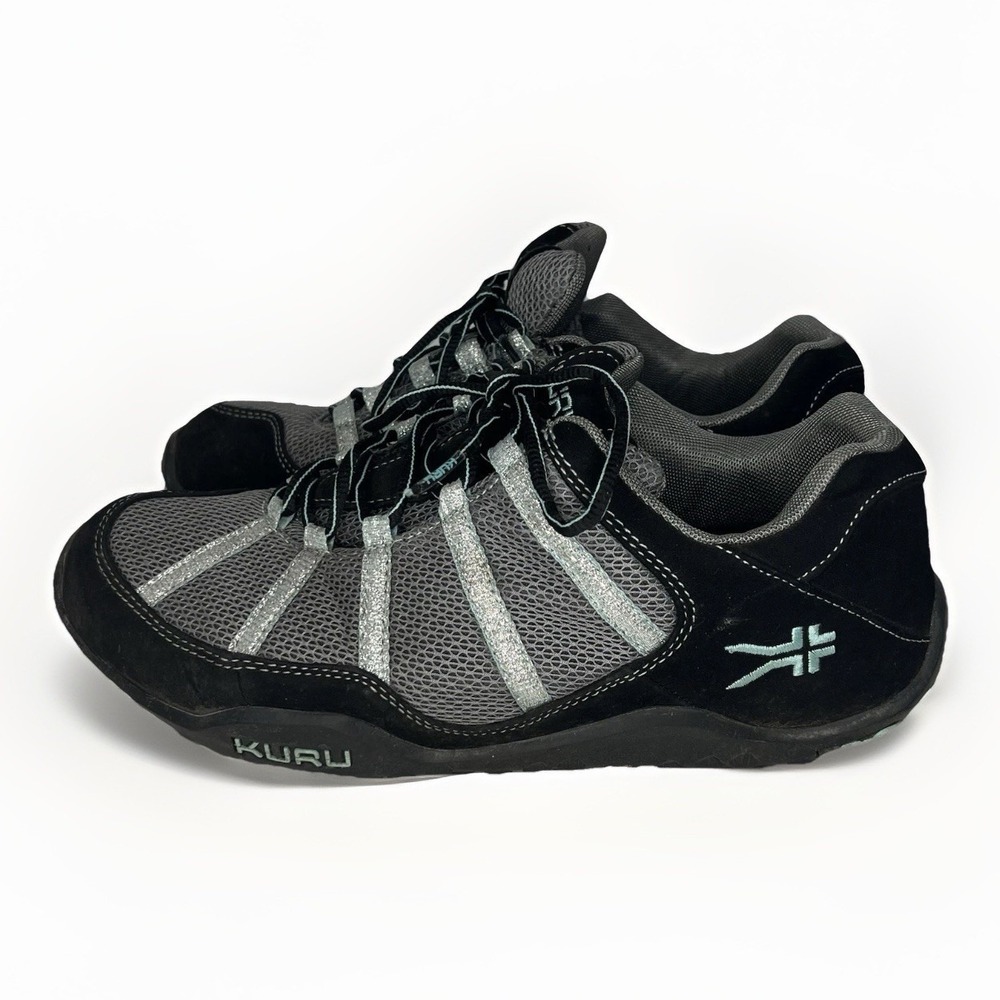 KURU‎ Womens Sneakers Sz 11.5 Gray Black Teal Mesh Comfort Walking Athletic Shoe